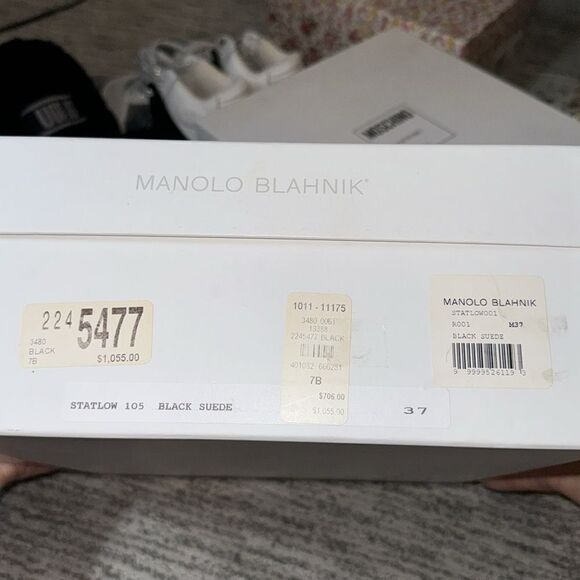 Manolo Blahnik Statlow Striped Stretch-Suede Bootie Size 37/ US 7 - Picture 11 of 12